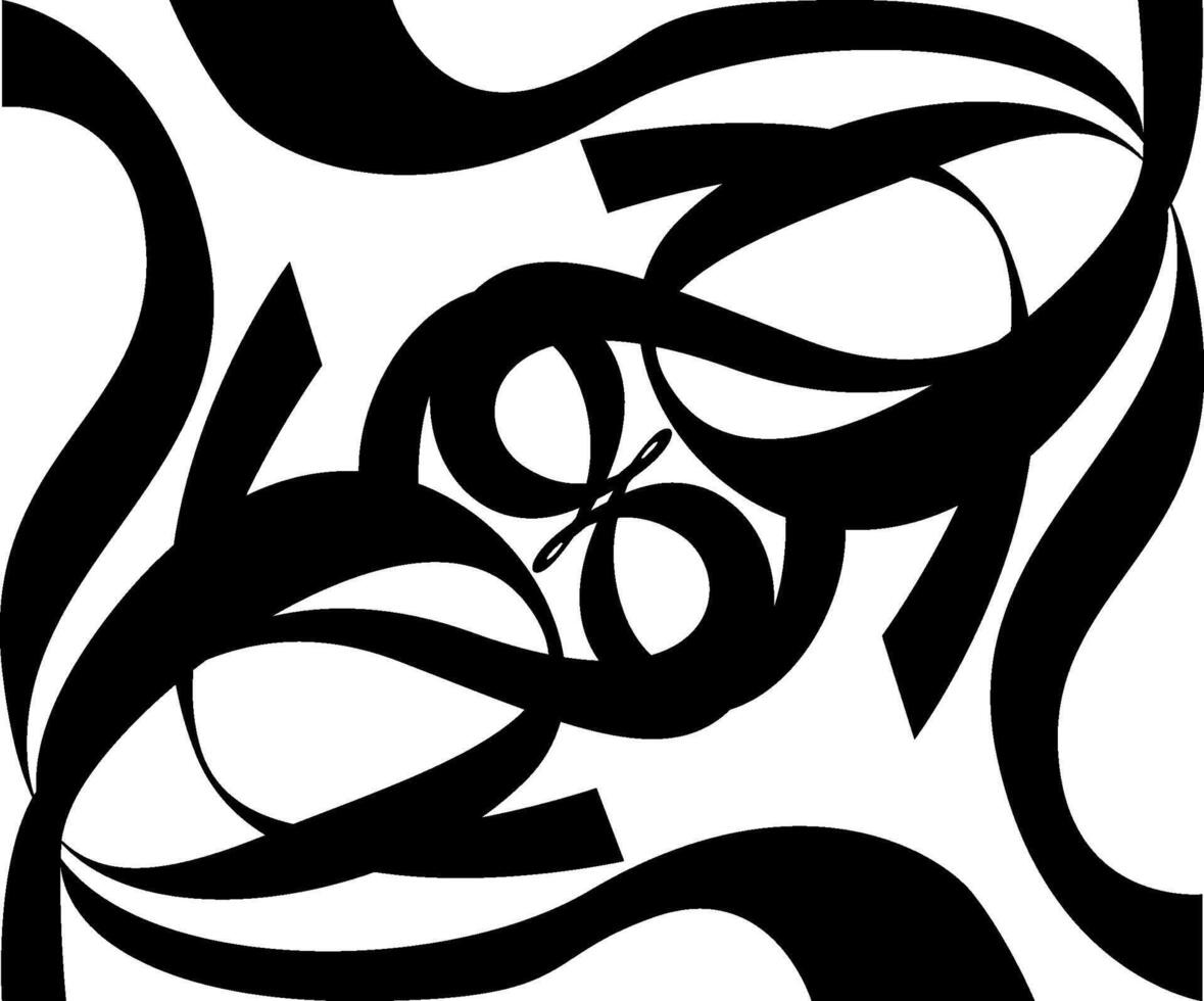 Black Line Art Border for Posters vector