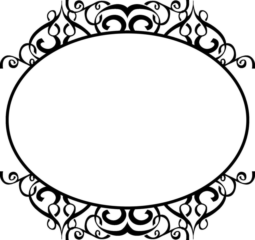 Black Art Deco Border Line Design vector