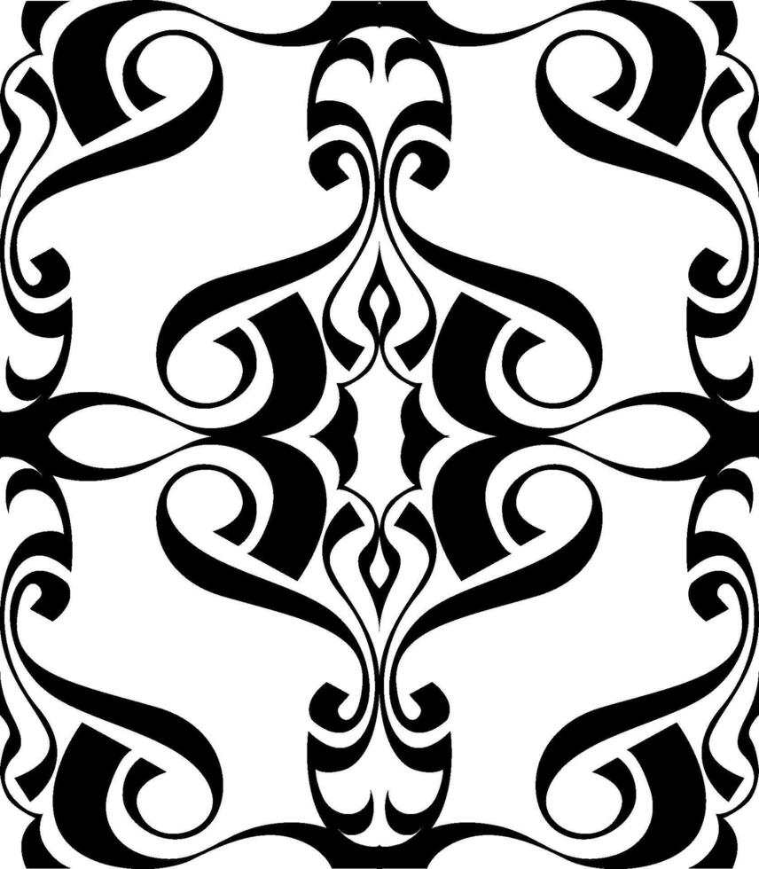 Abstract Swirl Black Border Ornament vector