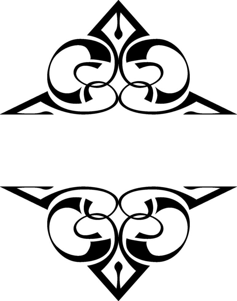 Abstract Black Line Art Border for Invitations vector