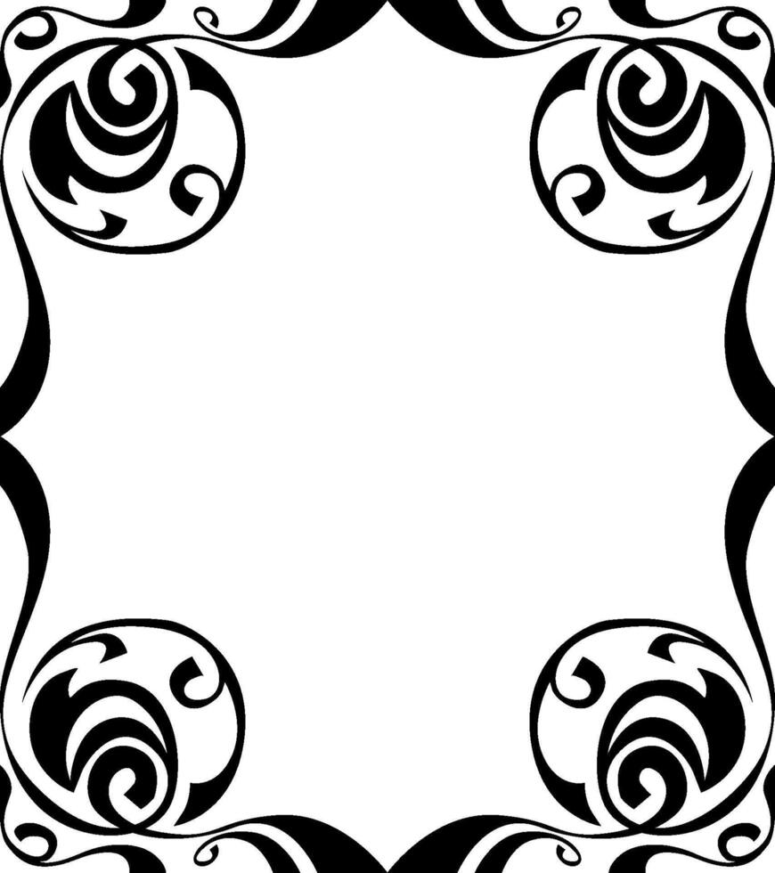 Calligraphy-Inspired Black Border Design vector
