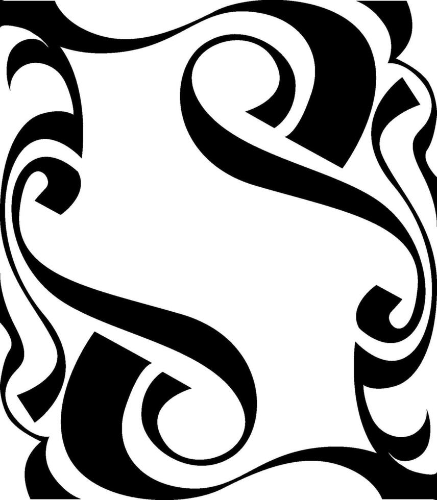 Modern Black Line Art Border for Background Decoration vector