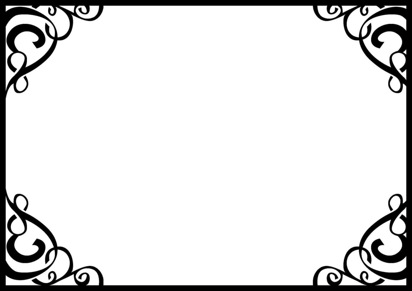 Intricate Black Line Art Borders vector