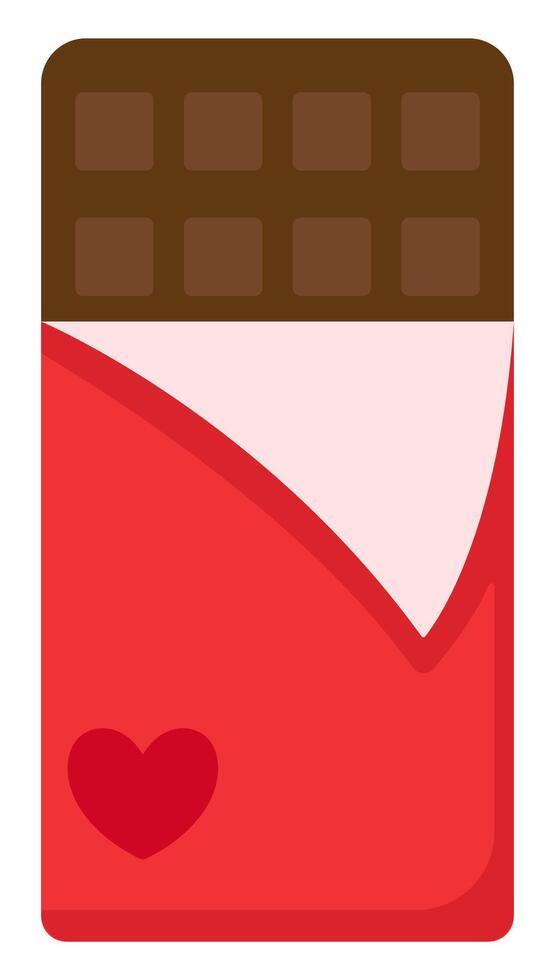 Flat icon of milk chocolate bar isolated on white background. vector