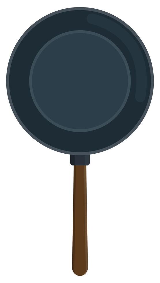 Frying pan flat icon isolated on white background vector