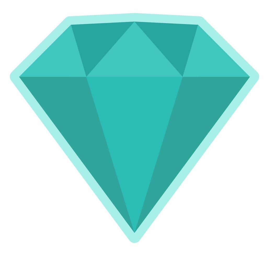 Flat illustration of diamond icon isolated on white background. vector