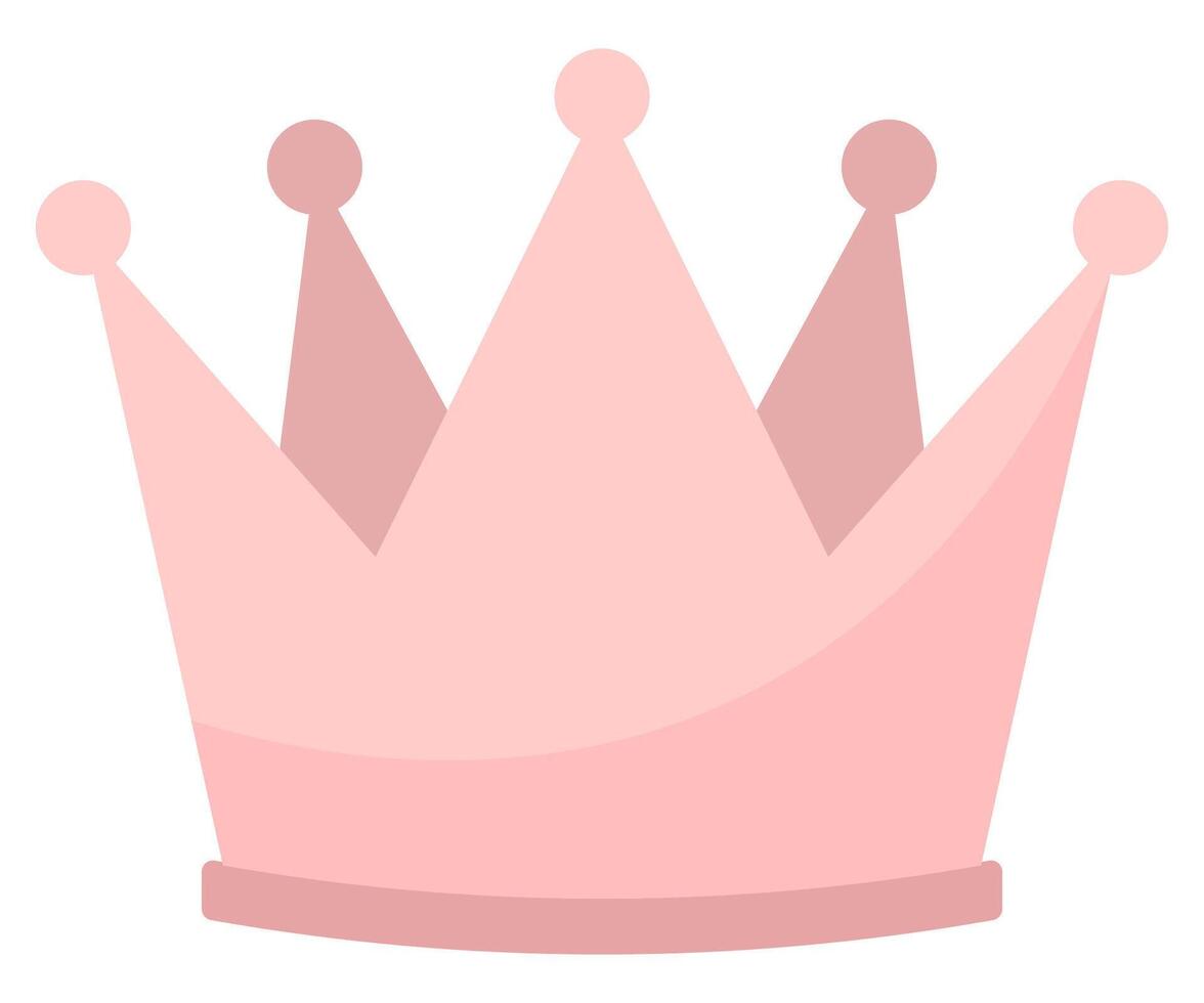 Flat icon of a pink princess crown isolated on white background. vector