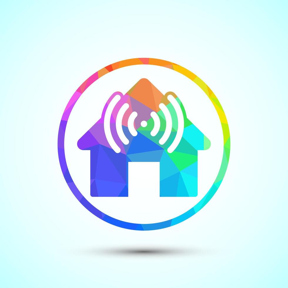 Smart house icon design, Smart home technology and automation, low poly vector