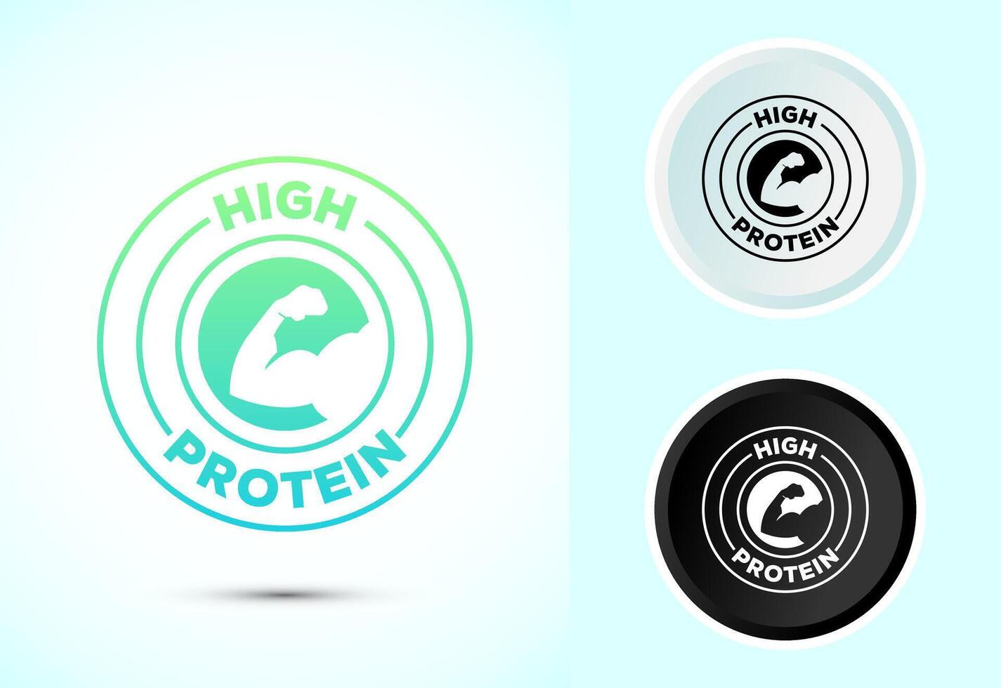 High protein icon design illustration, High protein label design for packaging, healthy eating badge vector