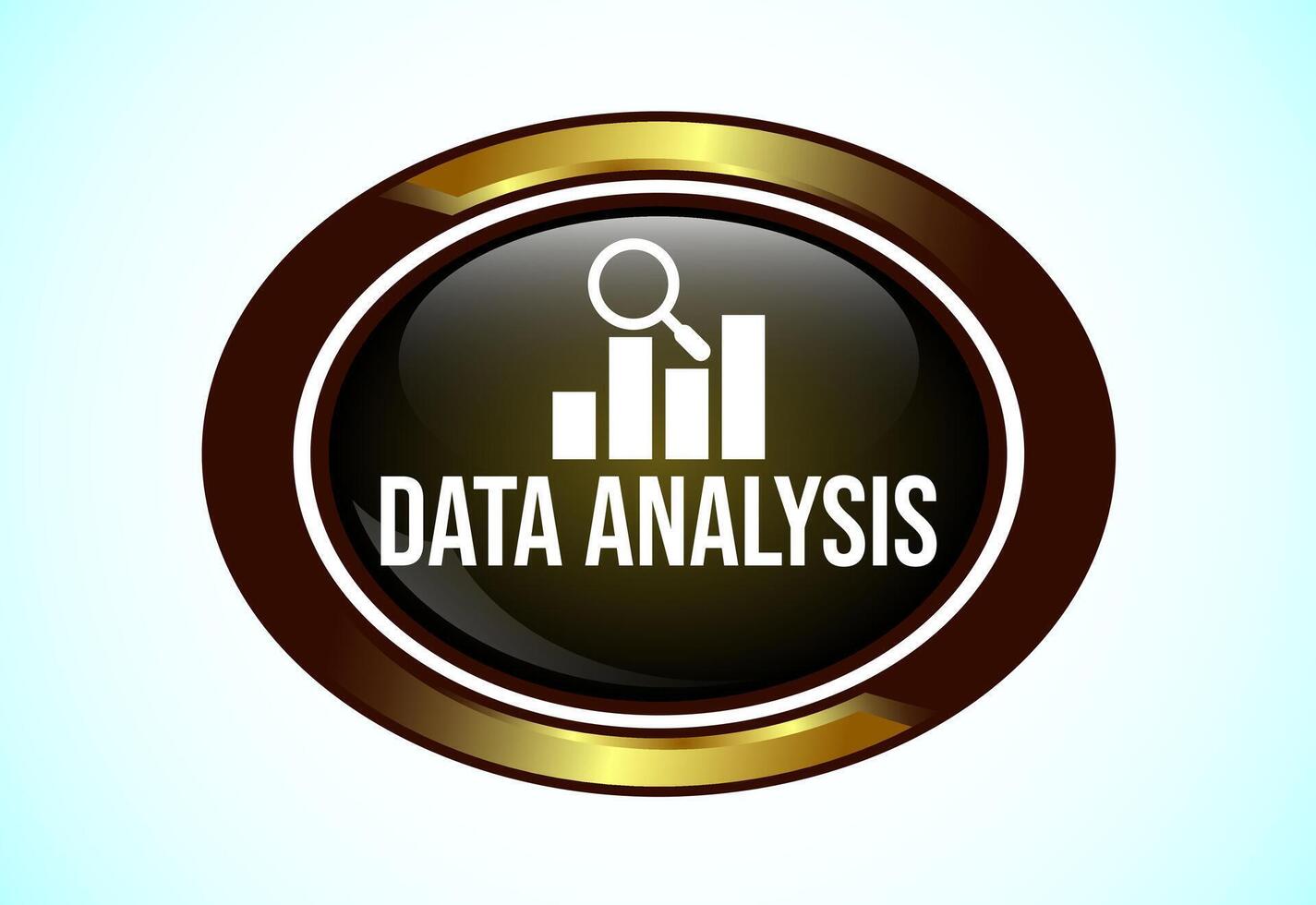 Data analysis button. Market research, analytic icon. Suitable for mobile app, and website UI design. vector