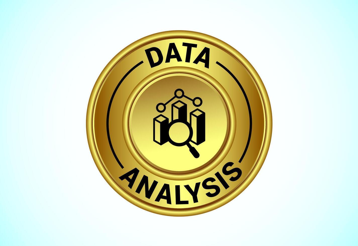 Data analysis button design illustration. Market research, analytic icon. Suitable for mobile app vector