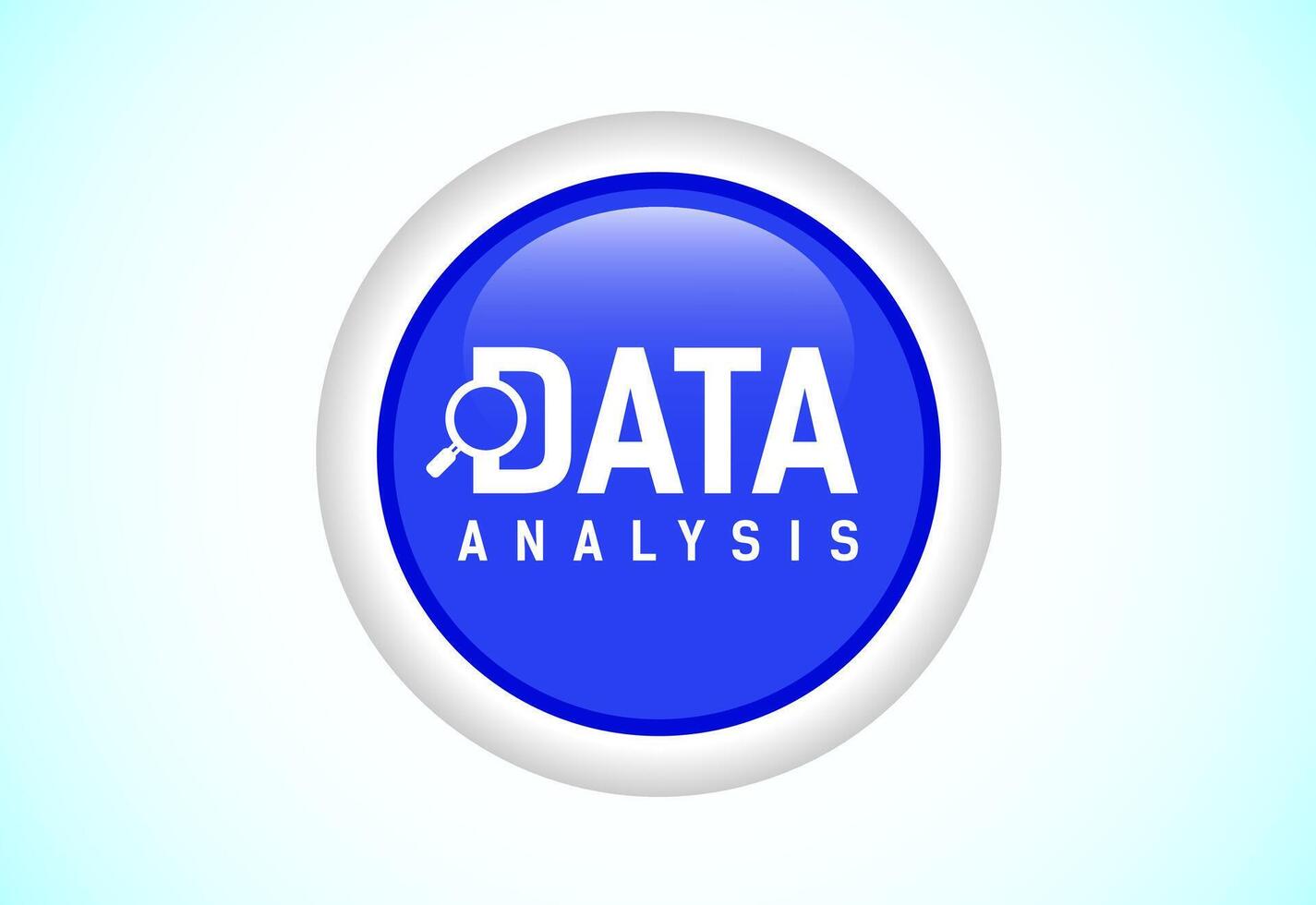 Data analysis button illustration. Market research, analytic icon design. Suitable for mobile app, and website UI design. vector
