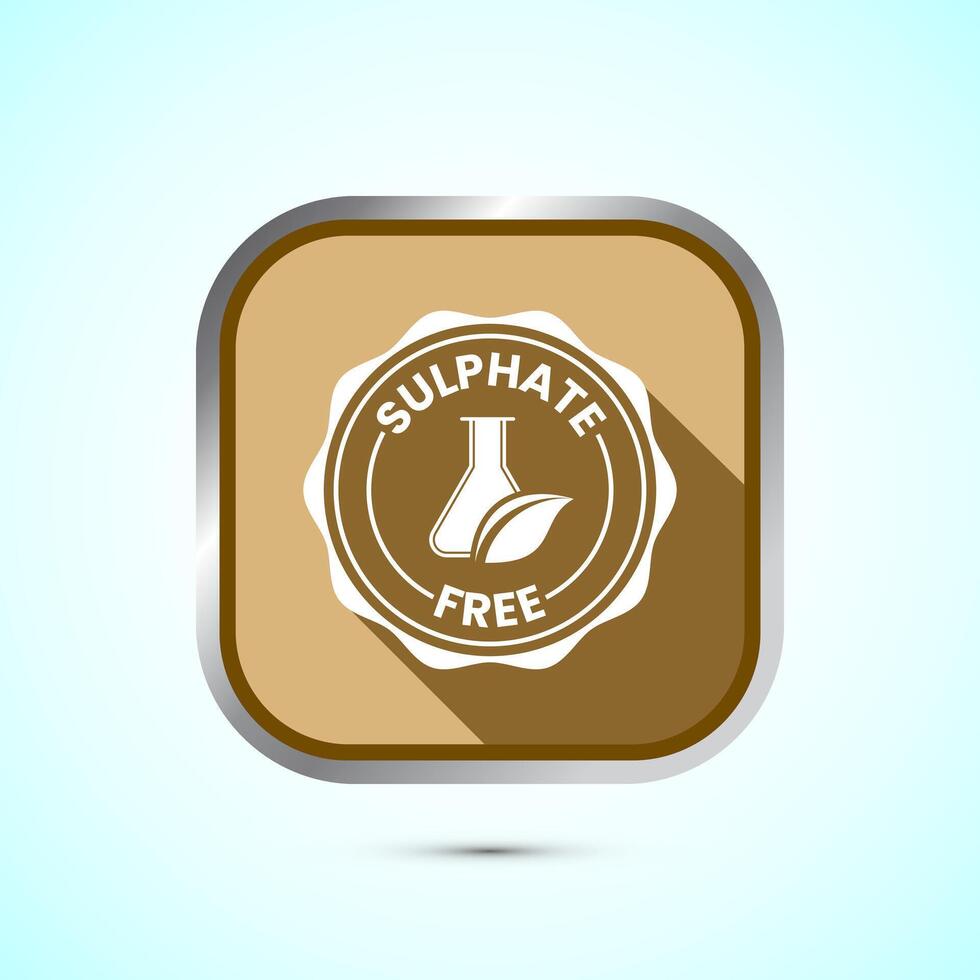 Sulfate free icon design illustration. No sulphate badge label for product warranty, Gold shadow button design vector