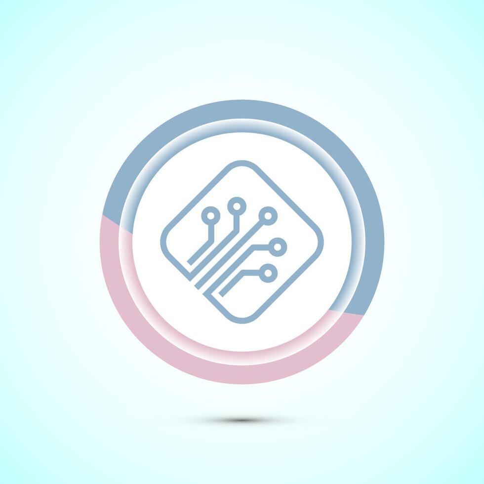 Fiber optic cable icon design illustration. Electric wire sign, digital internet, Red color button design vector