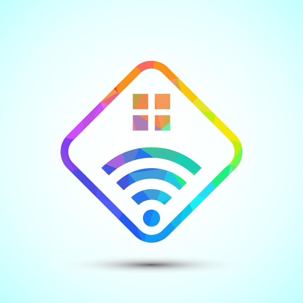 Smart house icon design illustration, Smart home technology and automation, low poly vector