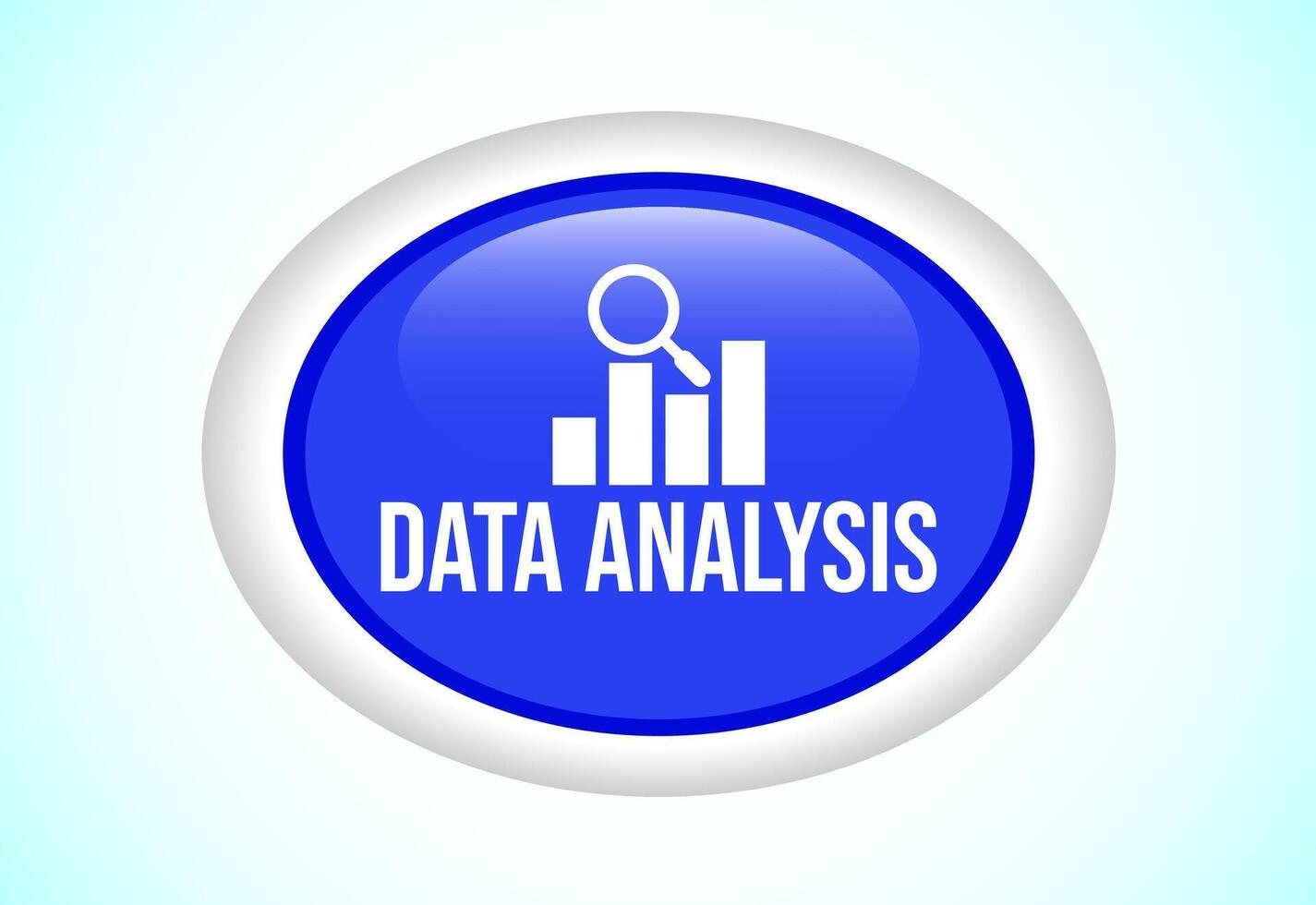 Data analysis button illustration. Market research, analytic icon. Suitable for mobile app, and website UI design. vector