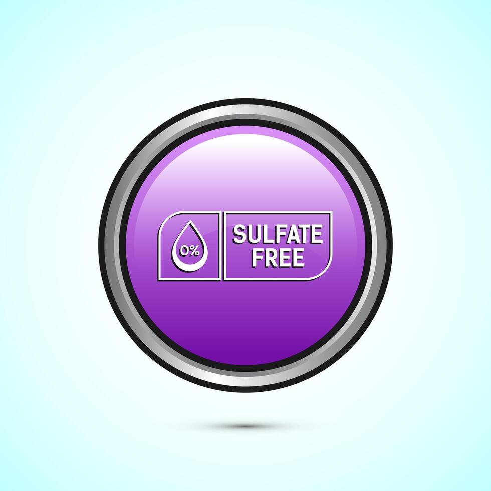 Sulfate free icon design illustration. No sulphate badge label for product warranty, Pink color round button design vector