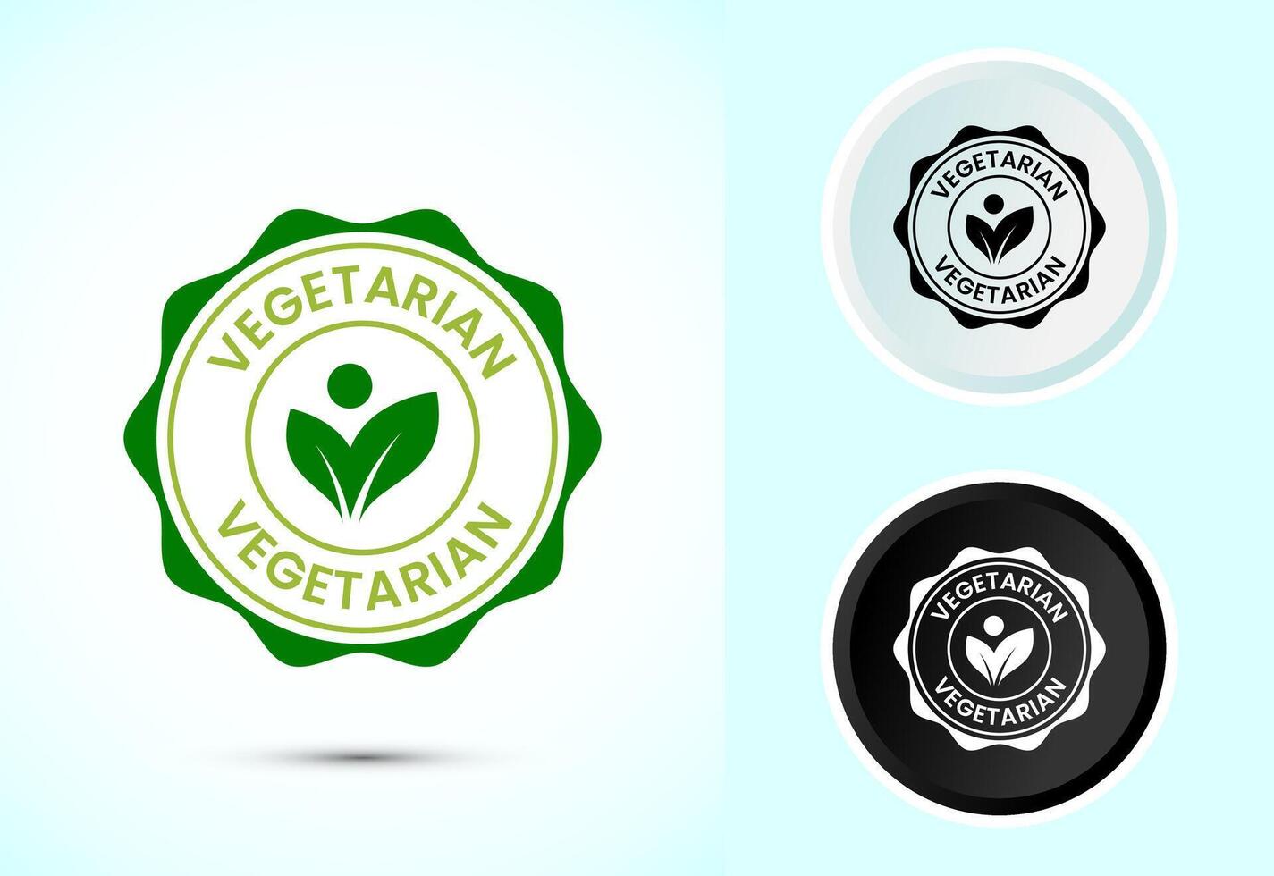 100 percent vegetarian icon illustration, Vegan product label badge design vector