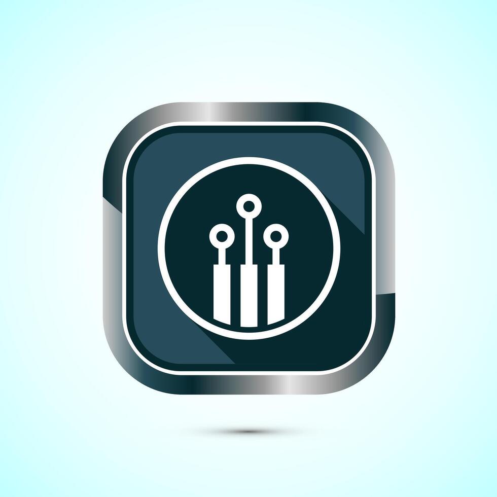 Fiber optic cable icon design illustration. Electric wire sign, digital internet, Gray color shadow button design vector