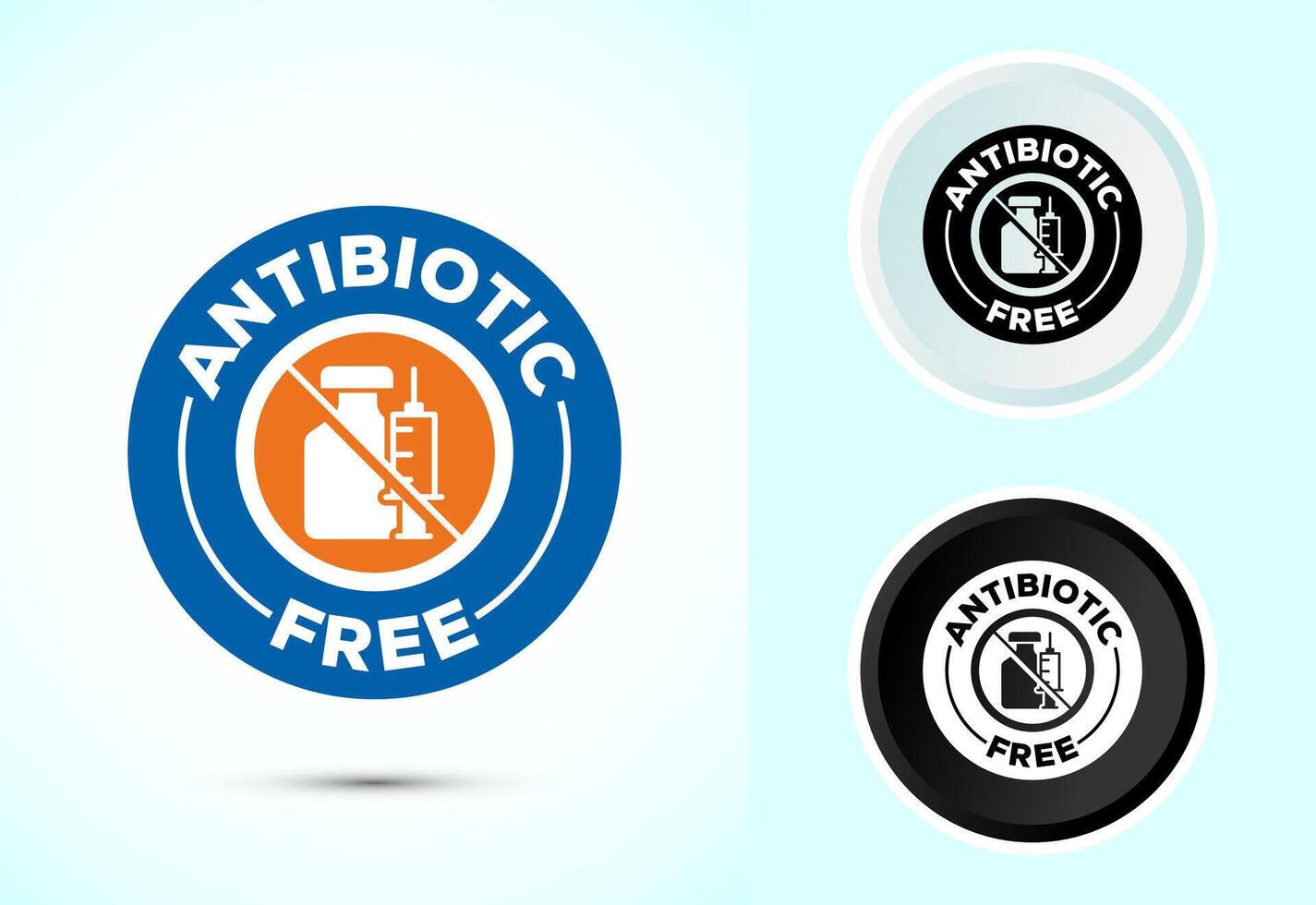 Antibiotic free icon design illustration, No antibiotic label. healthy, natural vector