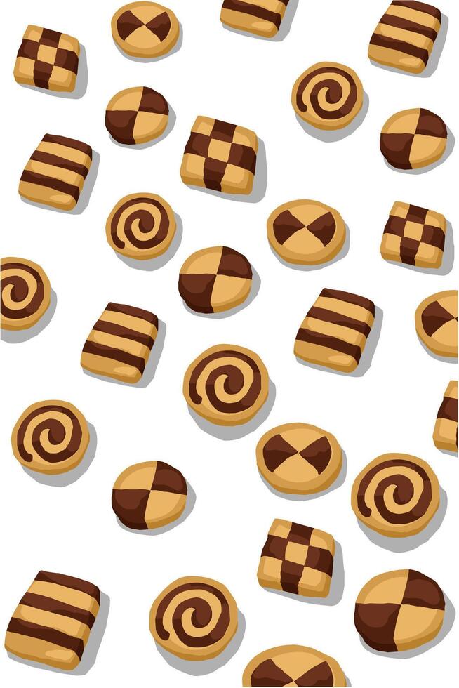 Various types of cake shapes issolated on white vector