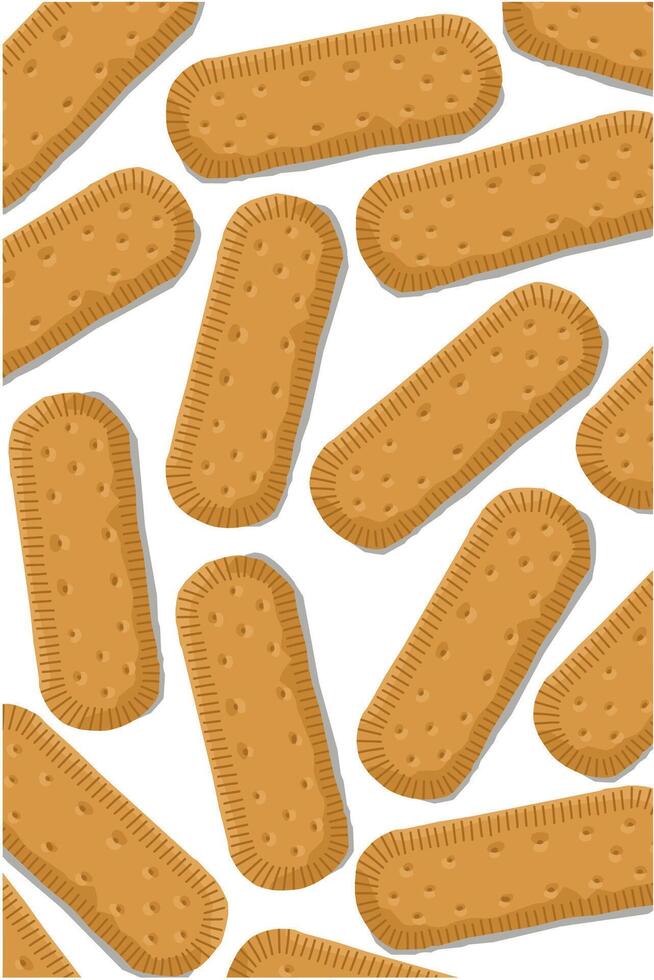 Delicious milk cream cookies on white background vector