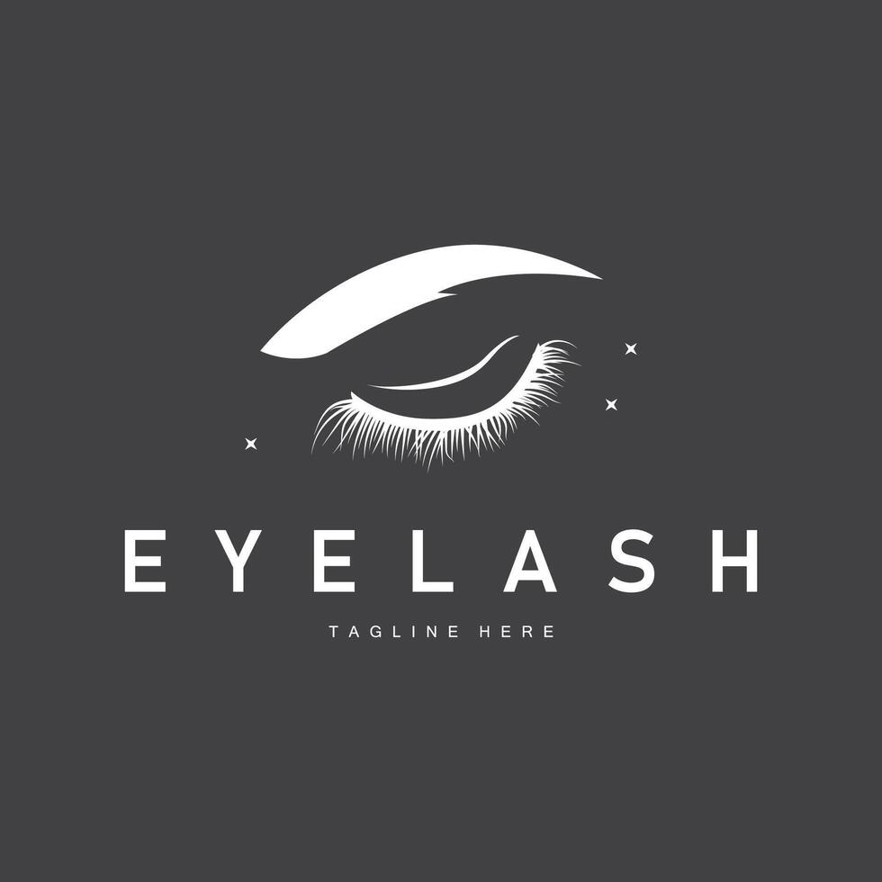simple design eyelash logo beautify the face with a template concept for salon, spa, cosmetic shop or other business vector