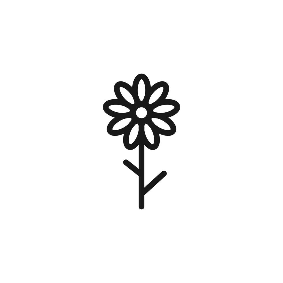 Daisy flower icon, illustration ,Different daisy flower plant, silhouette element. vector