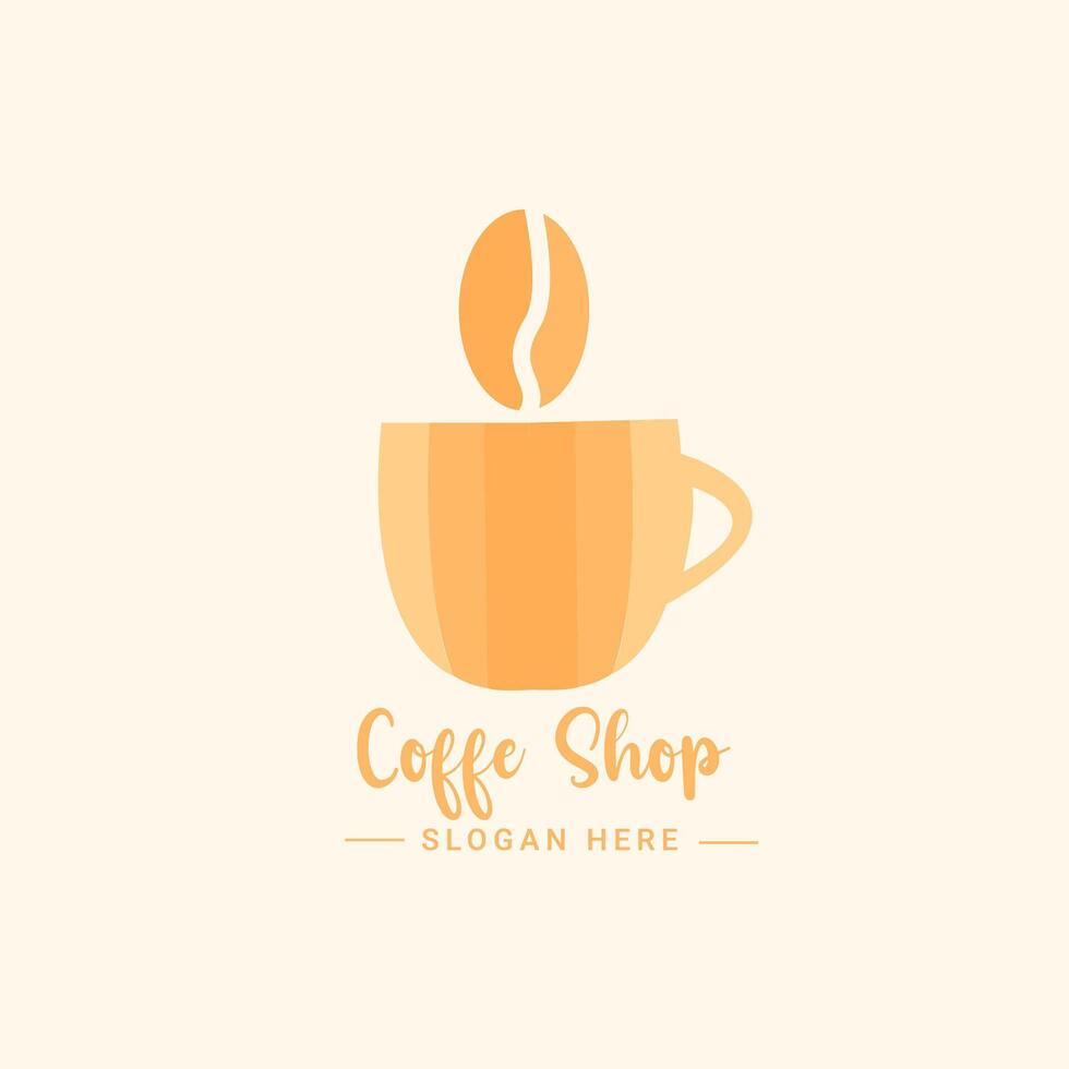 Vintage coffee shop logo design featuring a classic badge style with a coffee cup icon vector