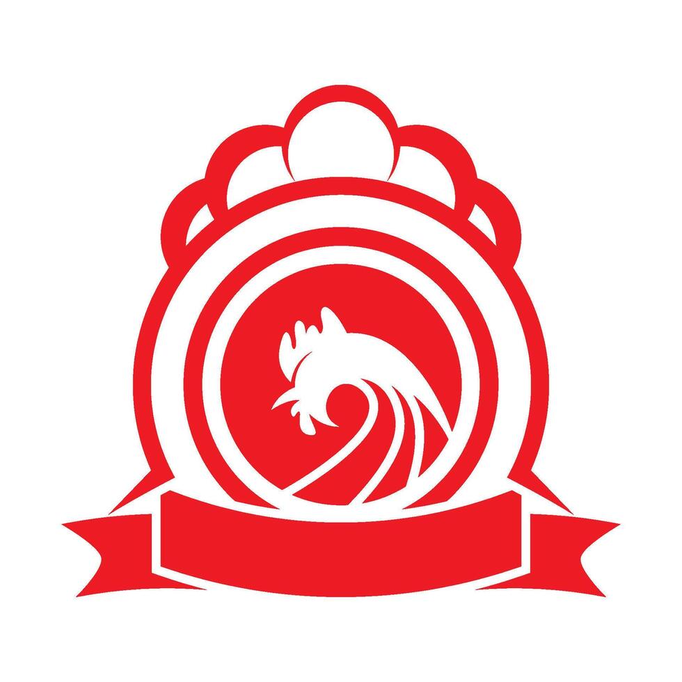 Rooster logo template icon design vector