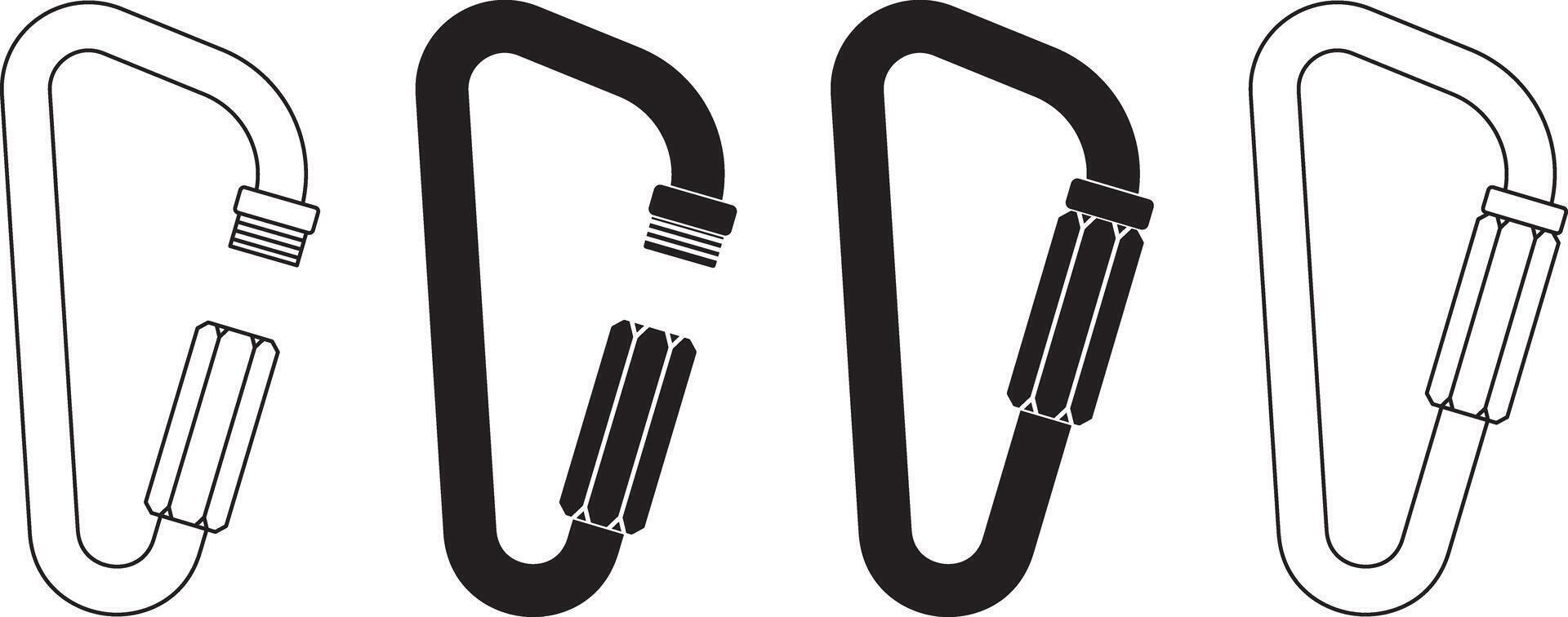 maillon rapide or quick link icon set vector