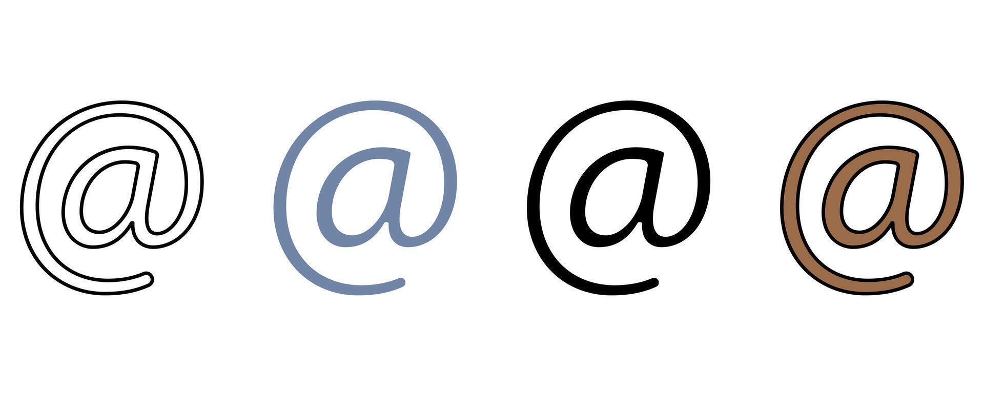 at sign concept line icon. Simple element illustration. at sign concept outline symbol design. vector