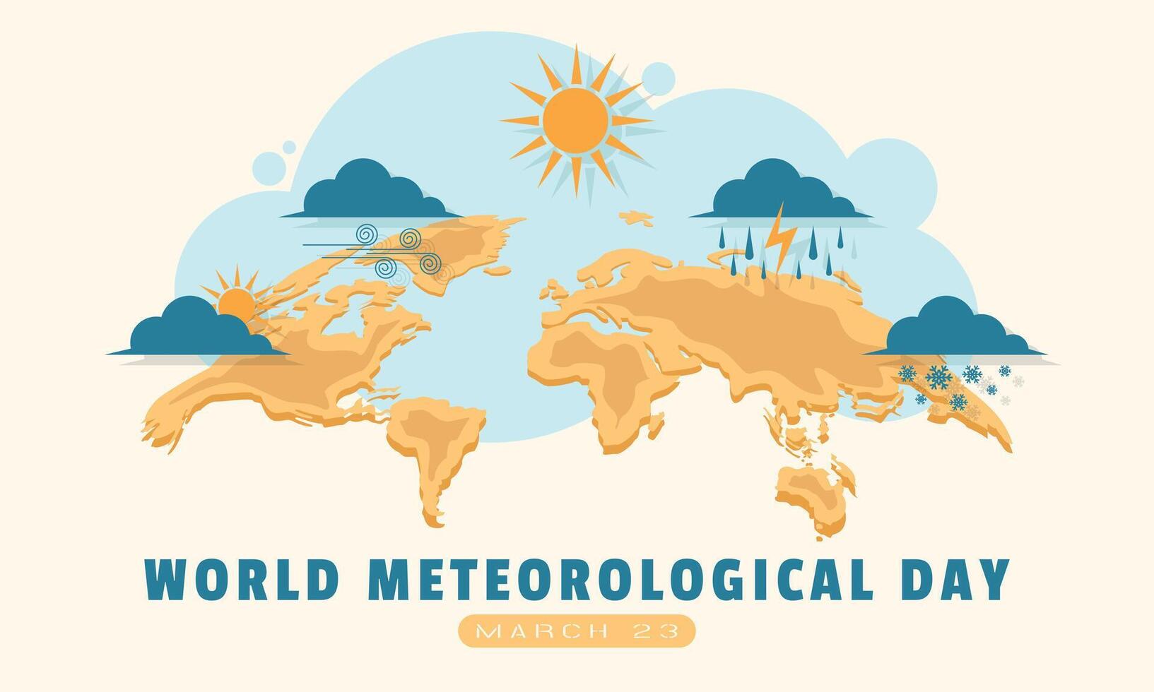 World Meteorological Day Poster. Weather changes on earth vector
