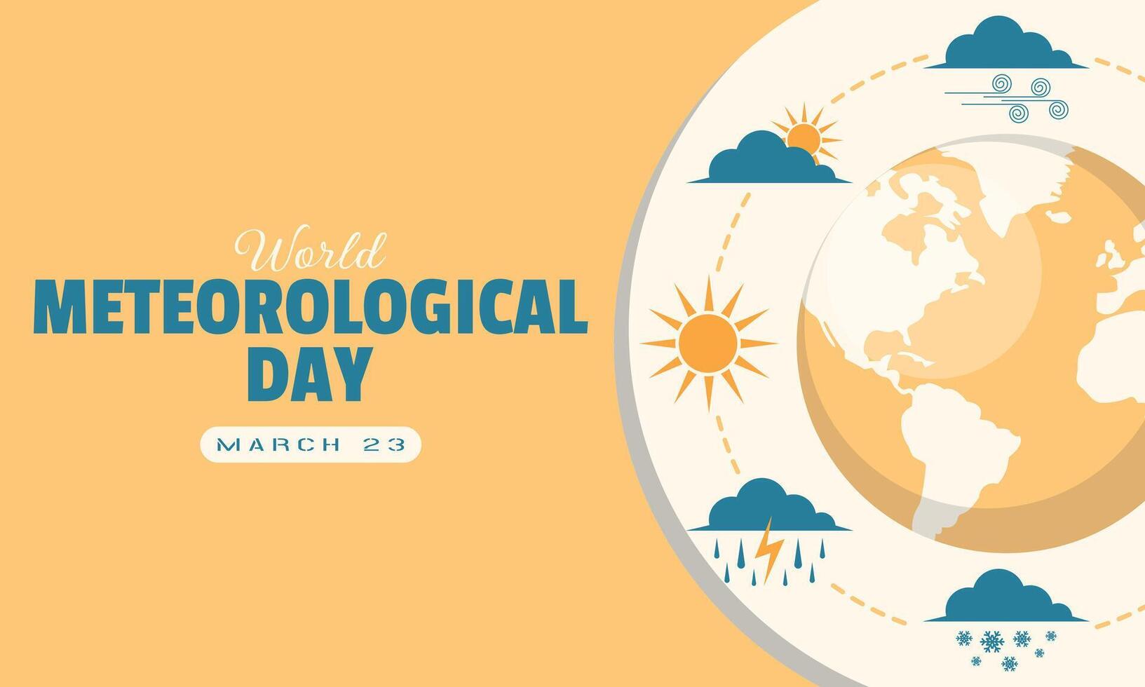 World Meteorological Day Poster. Climate change on earth vector