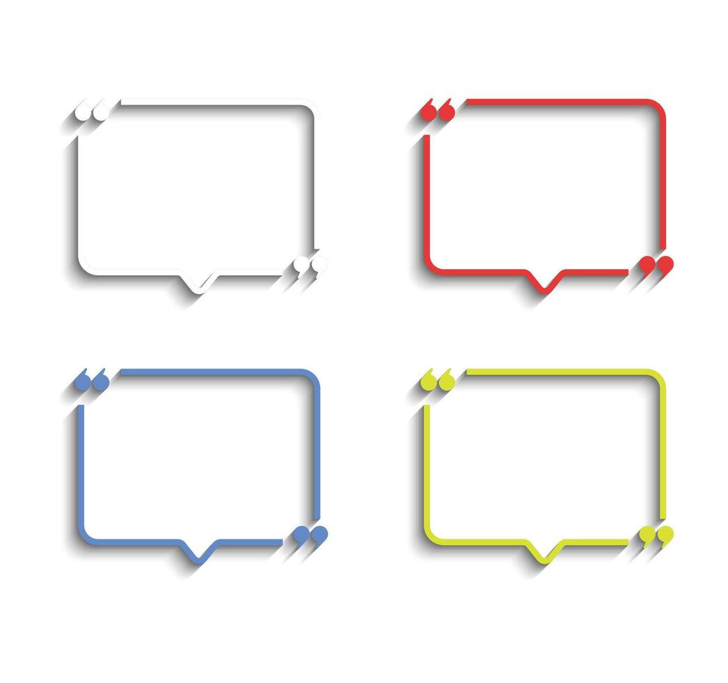 Set of speech bubble templates communication quote frames design. vector