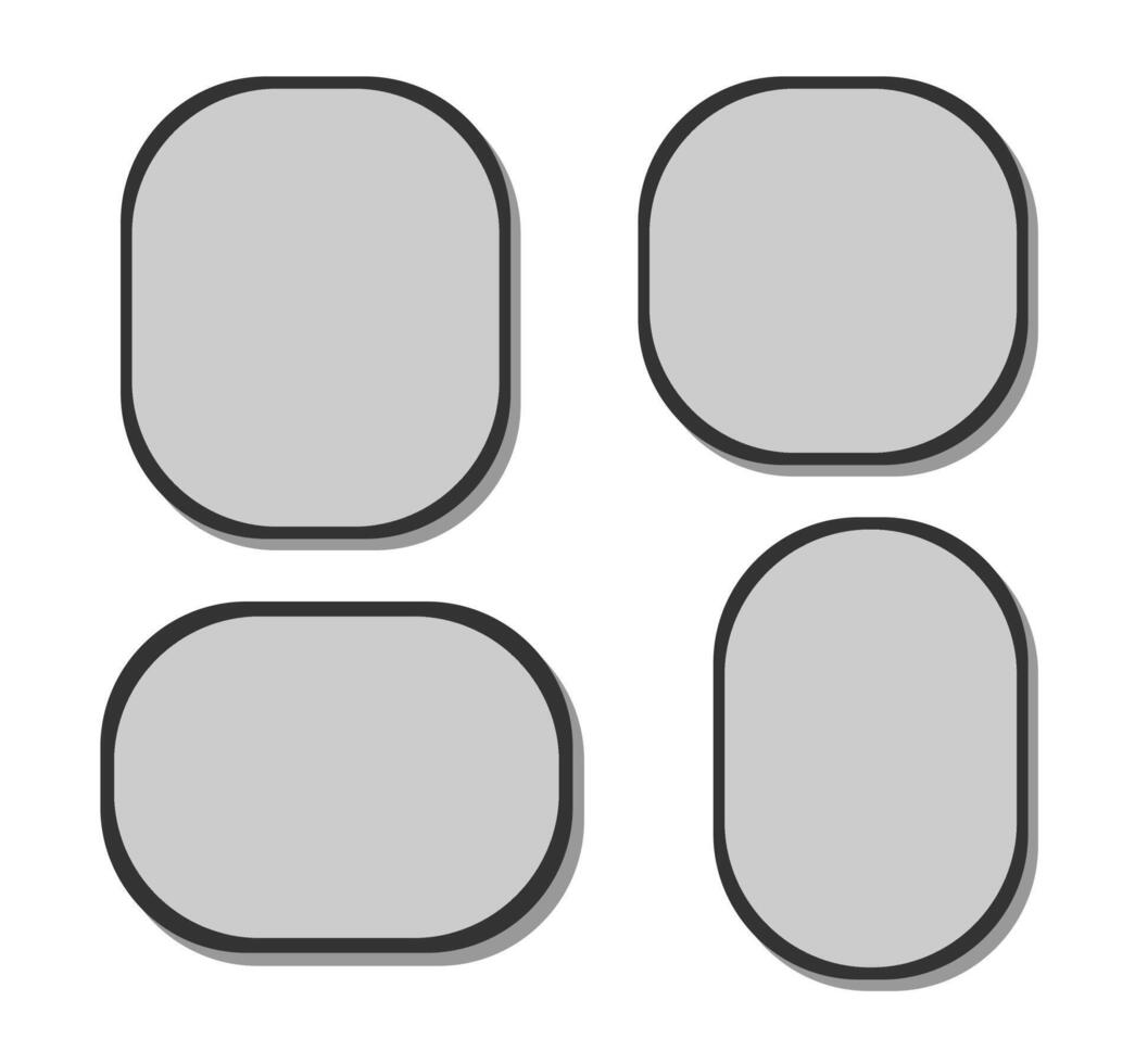 Set of frames mockup. Rounded photo frames set. vector