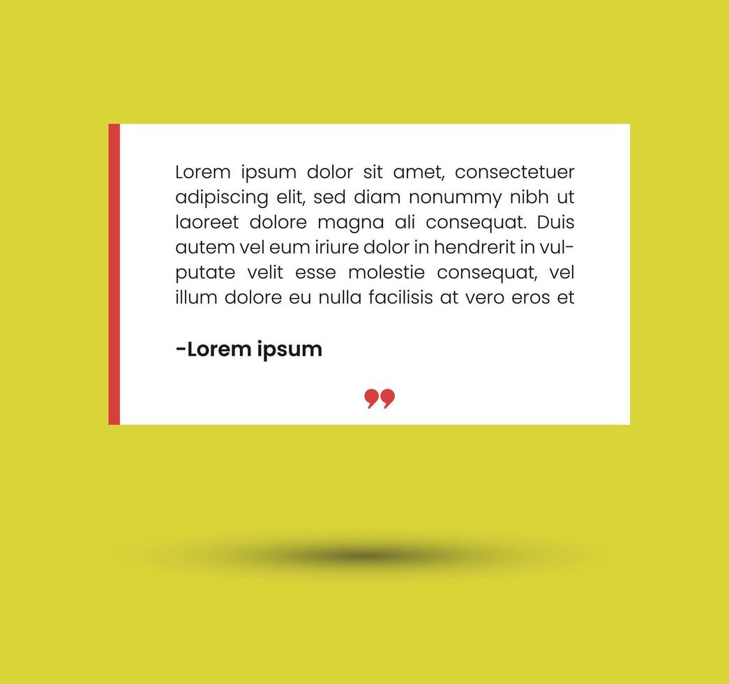Quote frame box blank template, minimal design box banner vector