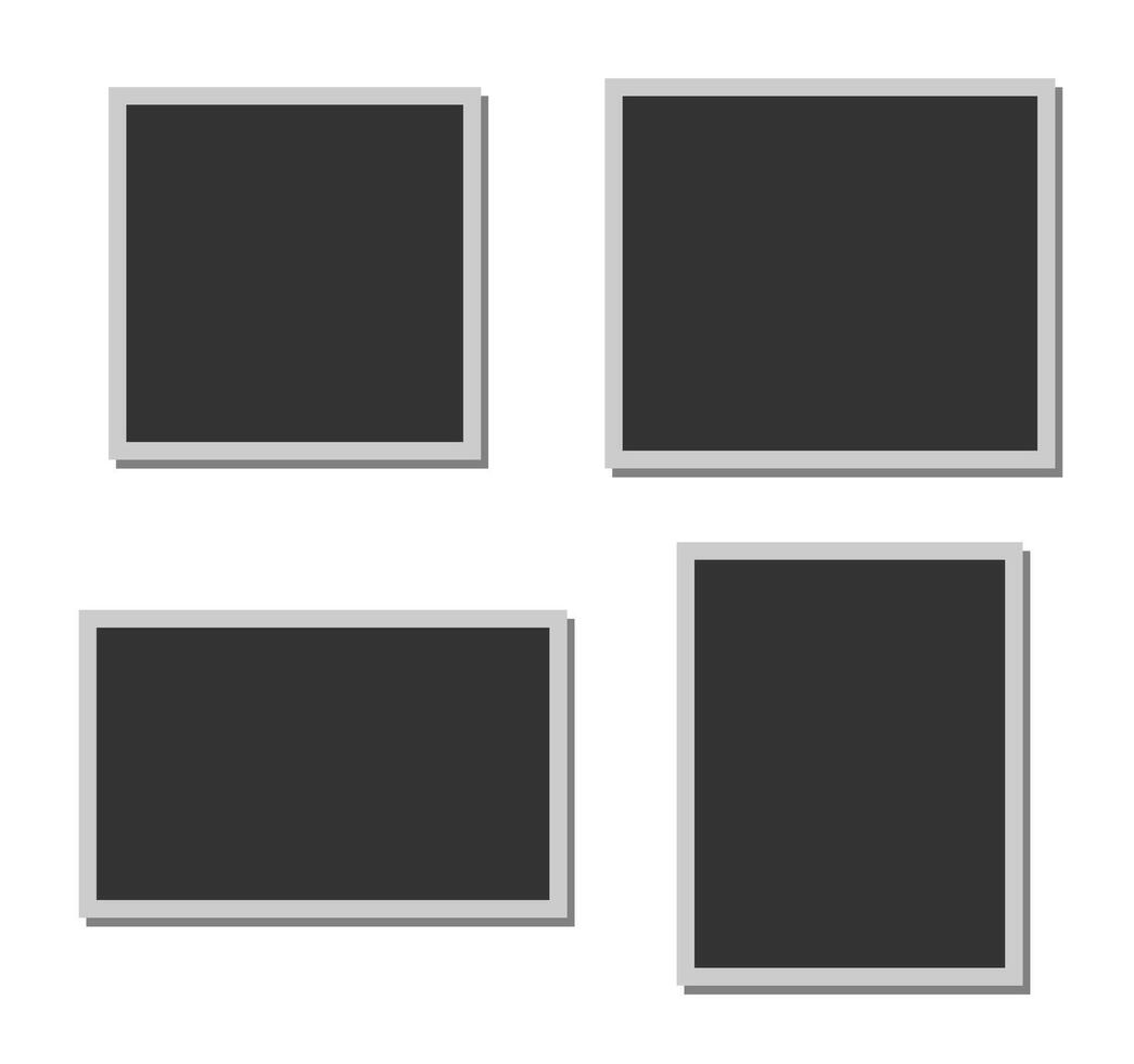 Blank photo frames set on white background. illustration. vector