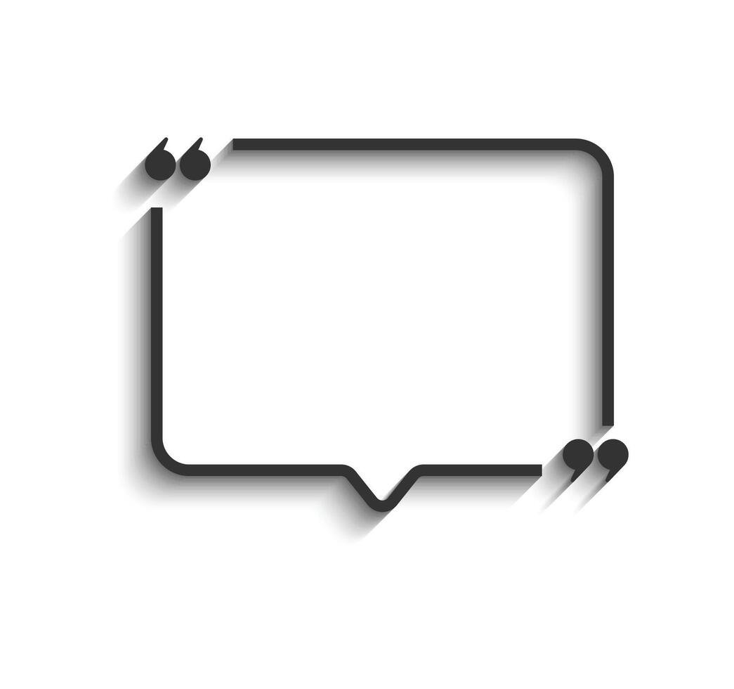 Quote Realistic Box Frame. Quote bubble frame. vector