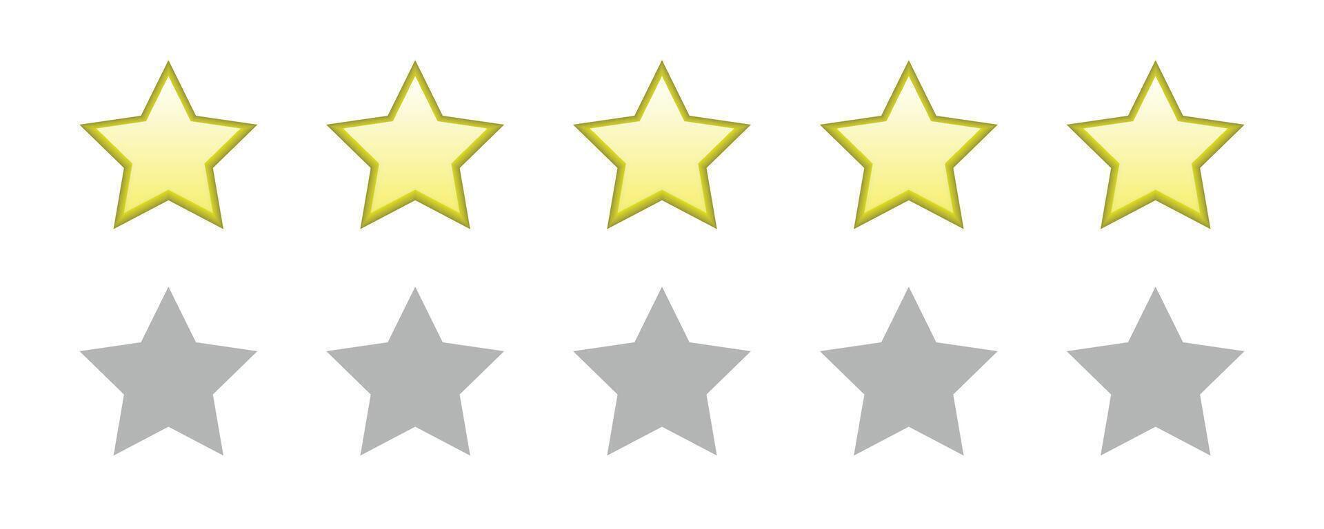 Five stars customer feedback review. Five stars rating. Quality, customer rating. vector