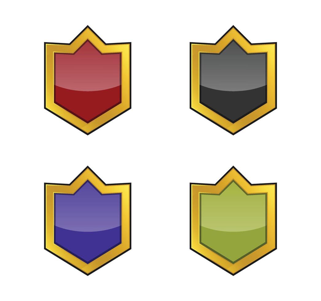 Shield badge. Clip assets badge cartoon for game. illustration vector