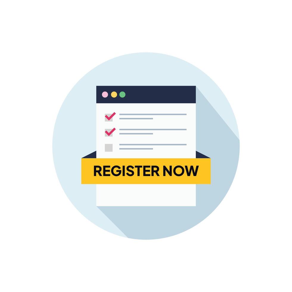 Register now icon vector