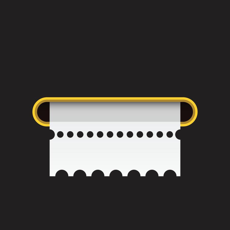 A white and yellow roll of toilet paper on a black background vector