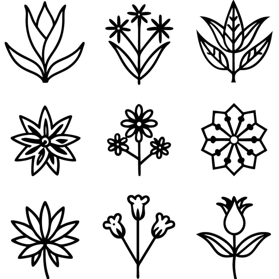 Nature-themed icon collection set vector