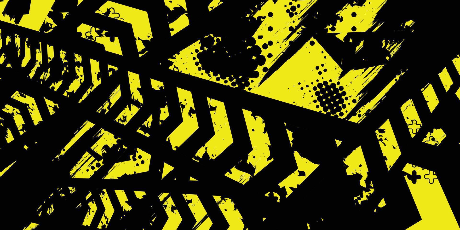 Black and yellow abstract livery design vector