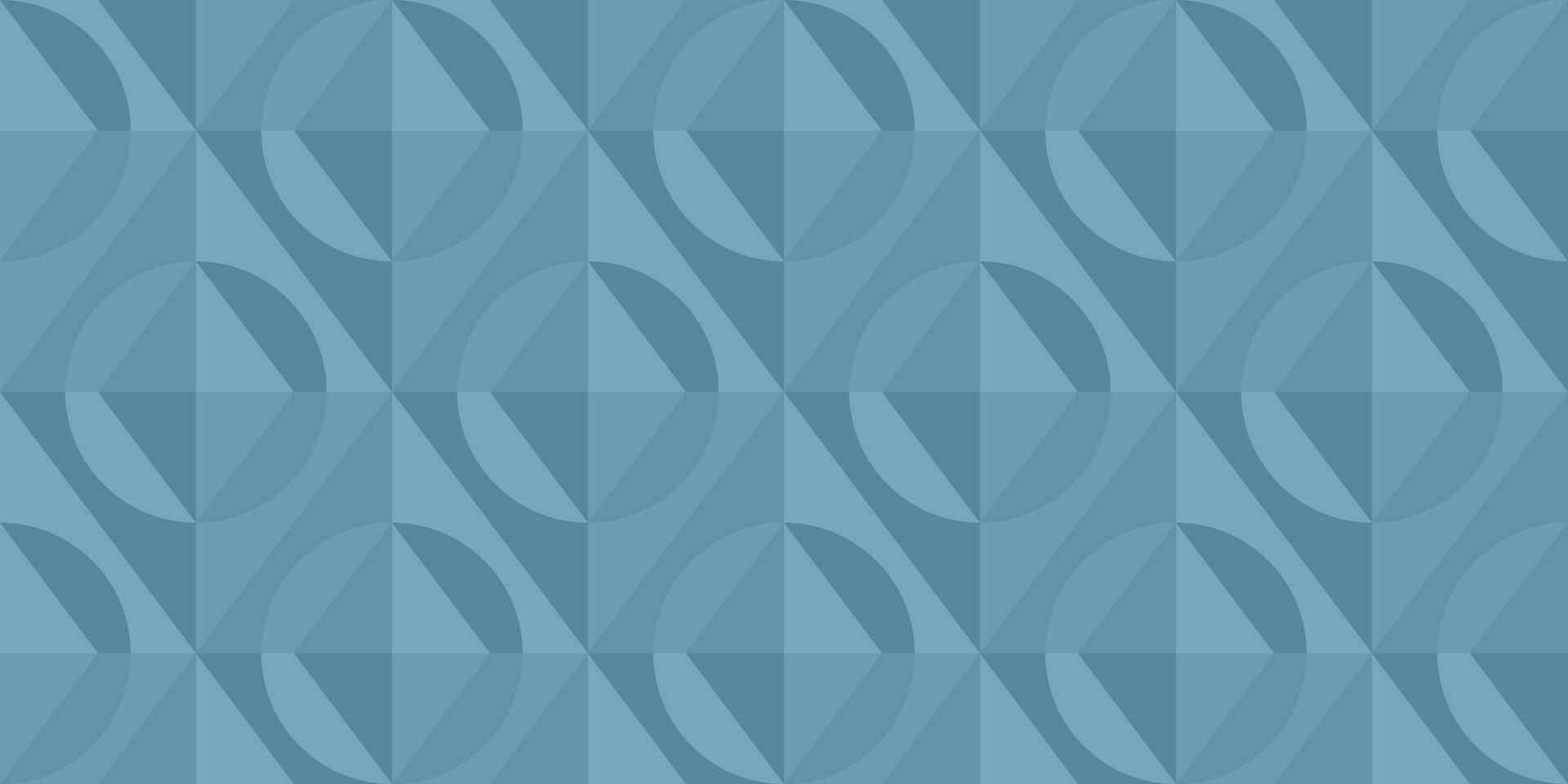 Modern geometric tessellation with interlocking circles and diamonds in various blue shades. Ideal for wallpapers, textiles, packaging, web backgrounds, or contemporary design projects. vector