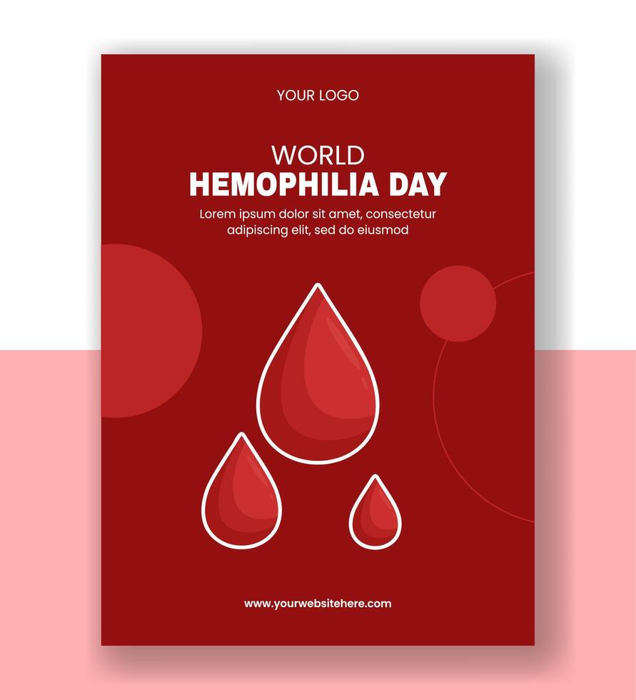 World Hemophilia Day Social Media Vertical Poster Design in Flat Cartoon Illustration vector