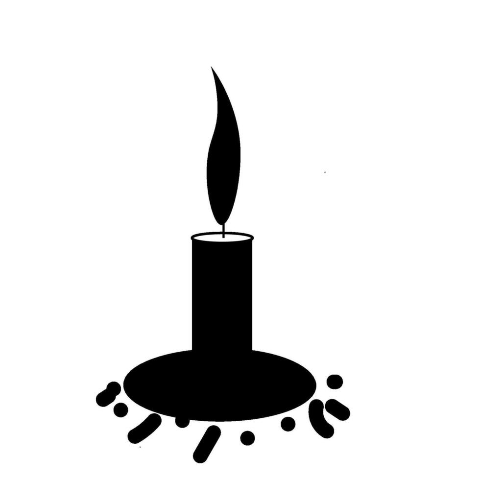 candle silhouette icon design template light vector