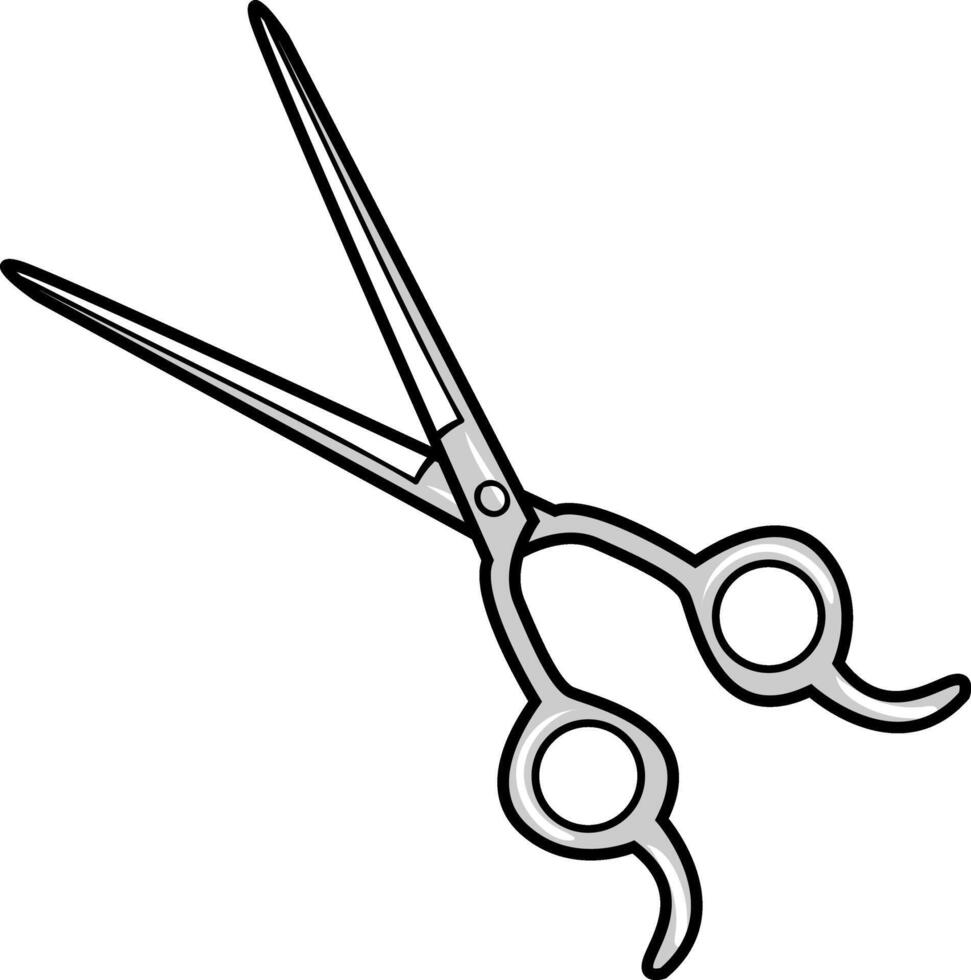 Scissor cut element cartoon illustration vector