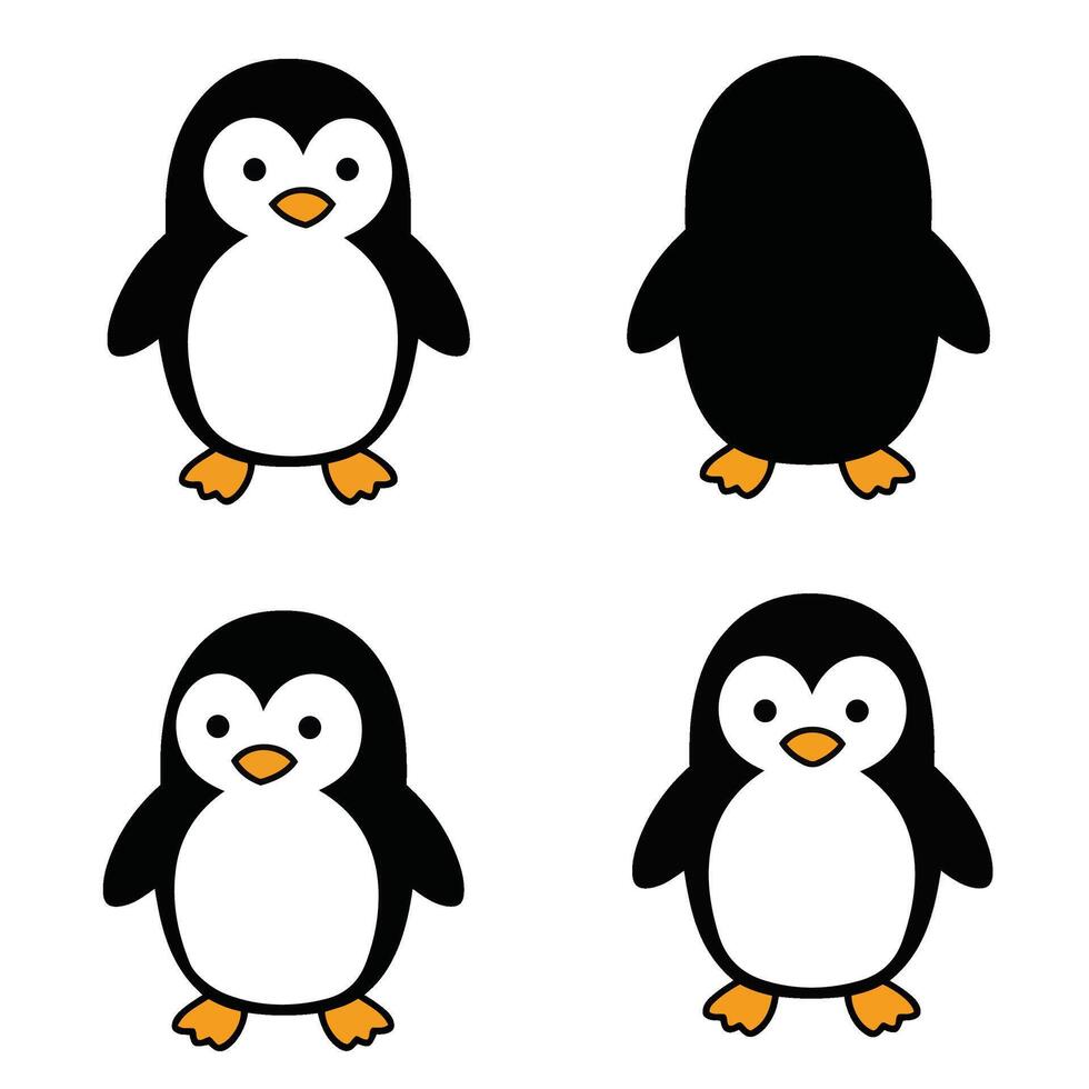 Penguin Emoji Collection with Various Adorable Expressions vector